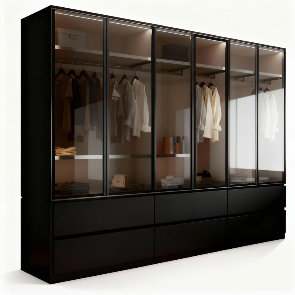 Palms-Store Drehtürenschrank Amsterdam, modernes Design, inkl. Zubehörpaket, 300x62x218cm