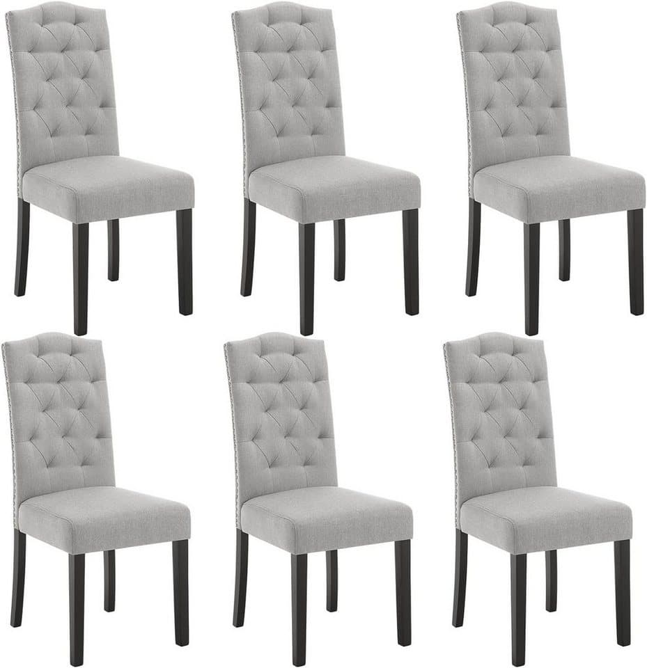 EUGAD Esszimmerstuhl 4-Fußstuhl, 6 Stück mit Massivholzbeinen