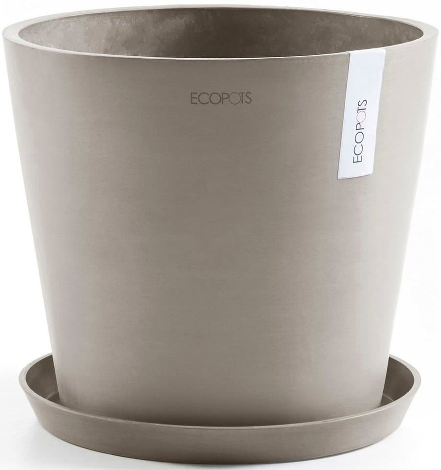 ECOPOTS Amsterdam Blumentopf 40, frostsicher und bruchsicher mit Wassersystem Taupe