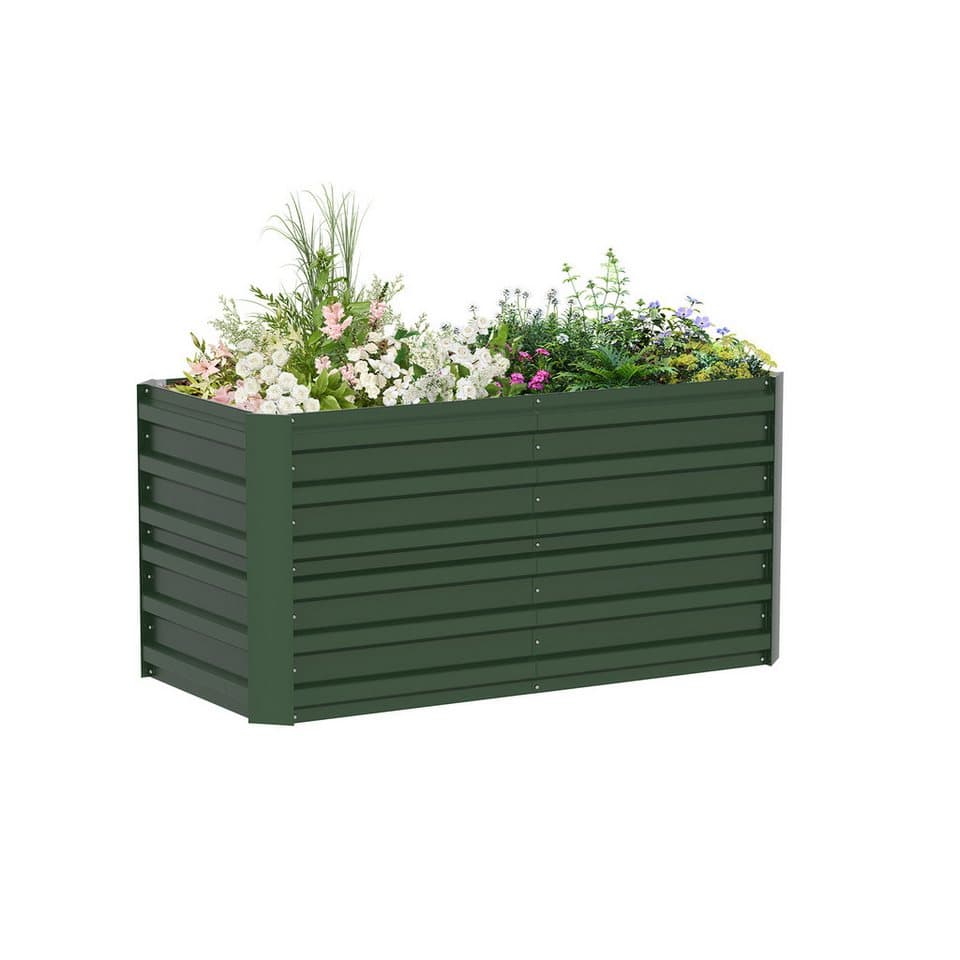 FIVMEN Hochbeet Rechteckig, verzinktes Stahl-Gartenbeet für Gemüse, Kräuter & Blumen