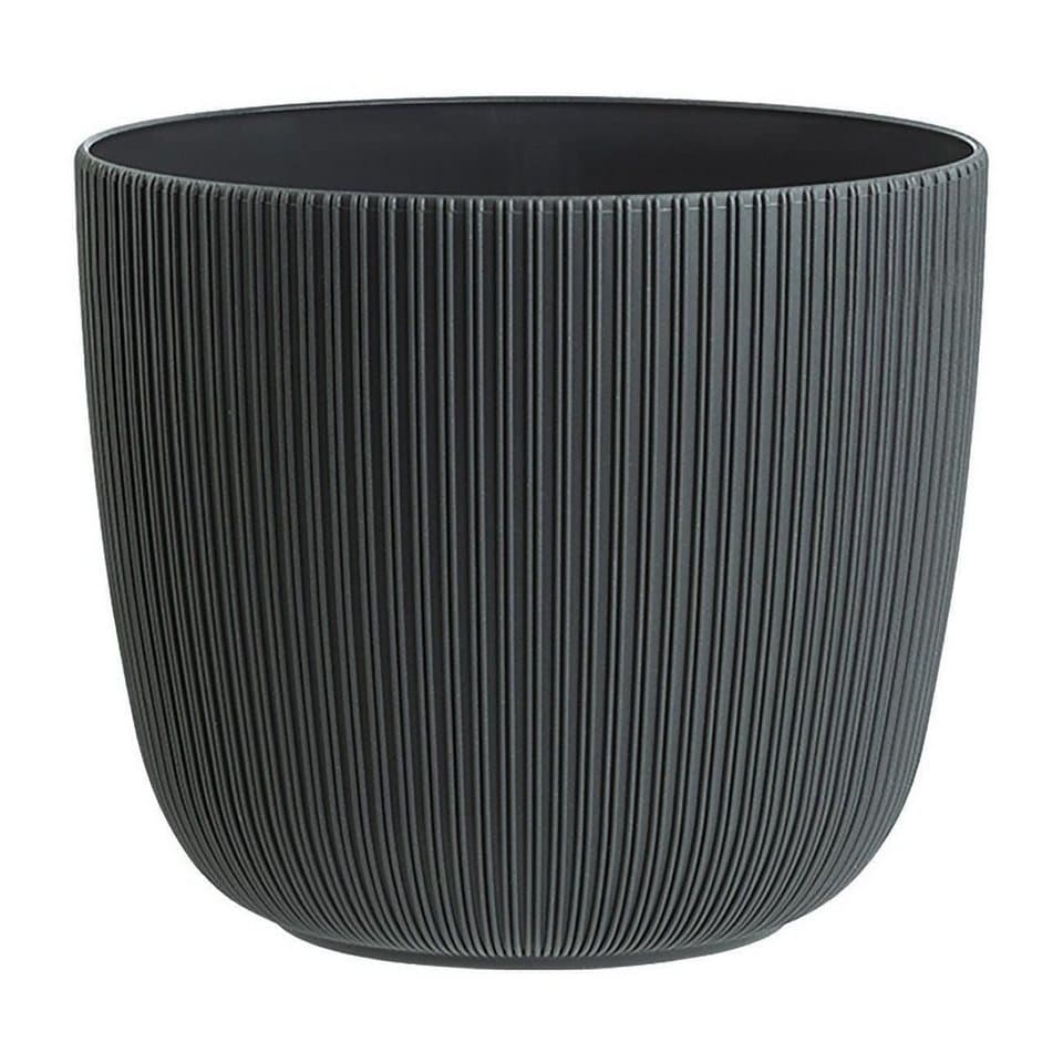 Engelland Pflanztopf mit Drainagesystem, Rillenoptik, UV-beständig, robuster PP-Kunststoff