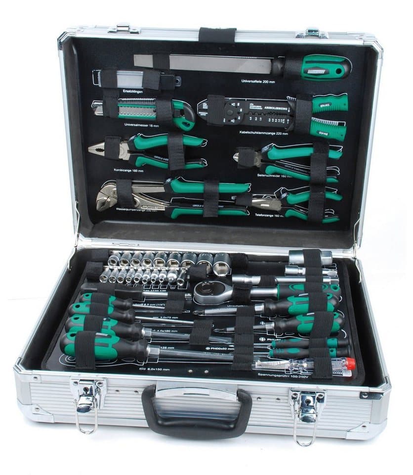 Brüder Mannesmann Werkzeugset 108-teilig, Aluminium und abschließbar