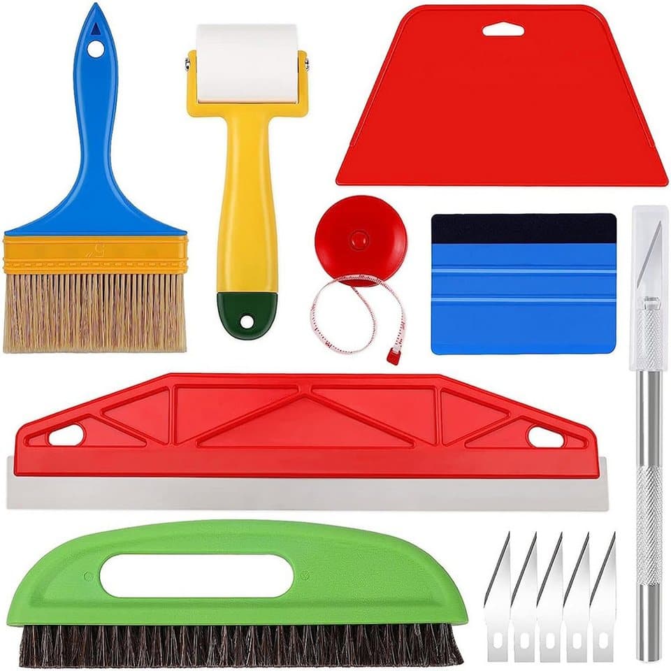 TUWENA Tapetenset 13-teilig, umfassendes Werkzeug für präzises Tapezieren