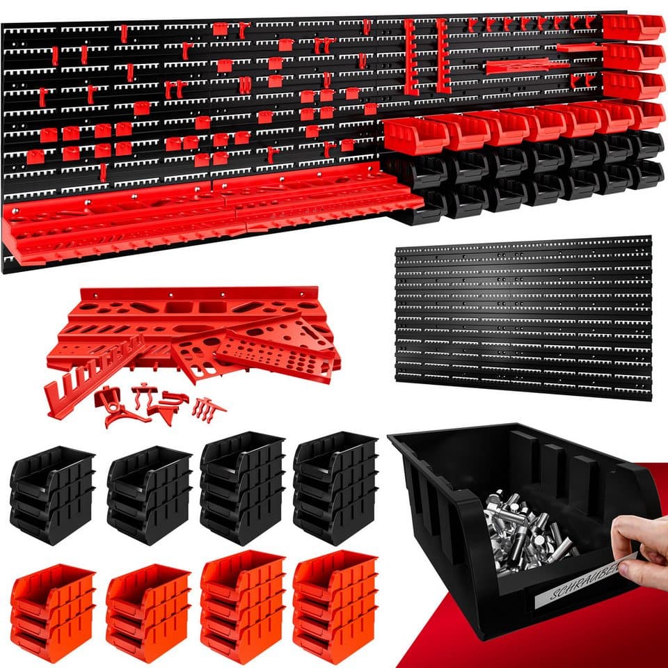 Deuba Werkzeughalter, Werkstattlochwand 190x54cm, 97-teilig erweiterbar