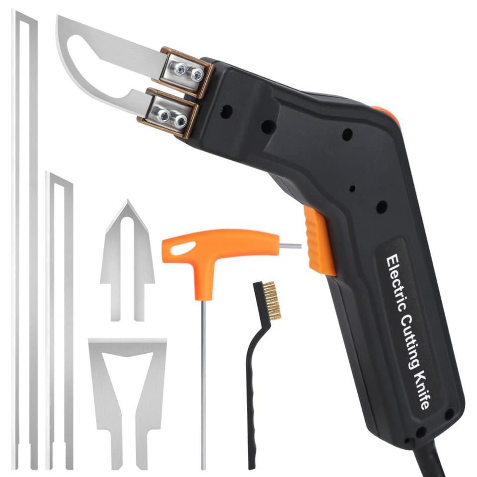 QUBEBU Styroporschneider Heißdrahtschneider 300W, 5 Klingen, schnelles Aufheizen auf 600°C